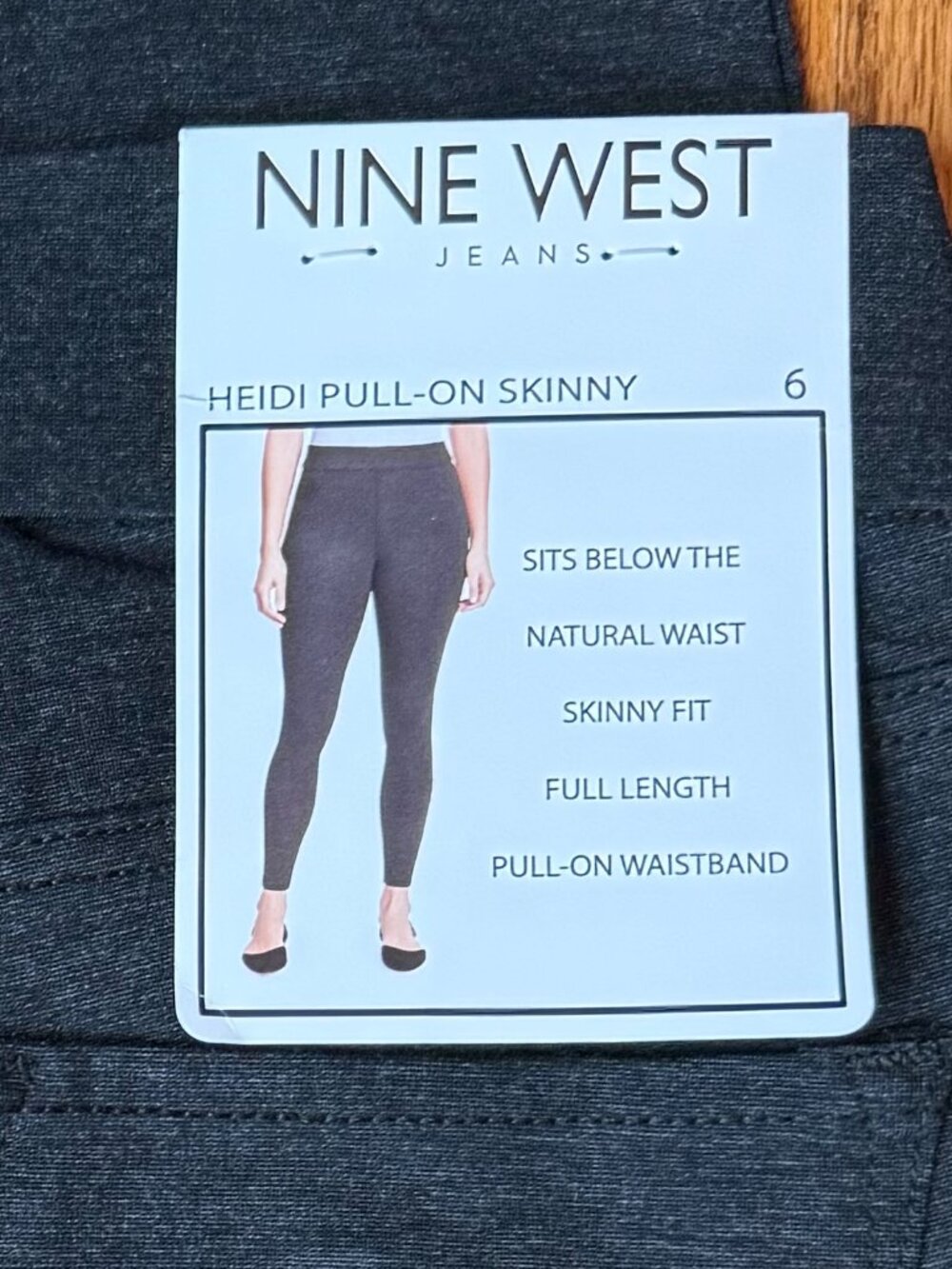 NWT Nine West Heidi Charcoal Gray Pull On Skinny Pants Sz 6 - Picture 3 of 6